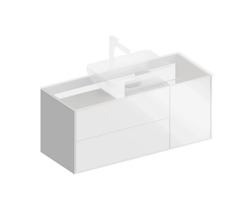 PLB.M.120.3/WHT.V Тумба PLAZA Modern подвесная 120, 3 ящика, белая глянцевая