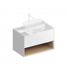 PLB.M.80.1/WHT.V Тумба PLAZA Modern подвесная 80, 1 ящик + полка, белая глянцевая